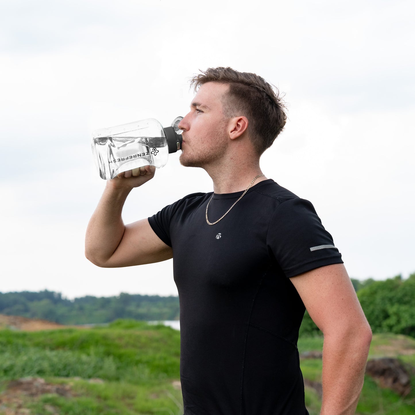 50 Oz Hydrogen Water Bottle SPE/PEM Technology, Large Gym Hydrogen Bottles, Travel Hydrogen Generator With Straw & Extra Cap Up to 1800 ppb - Black