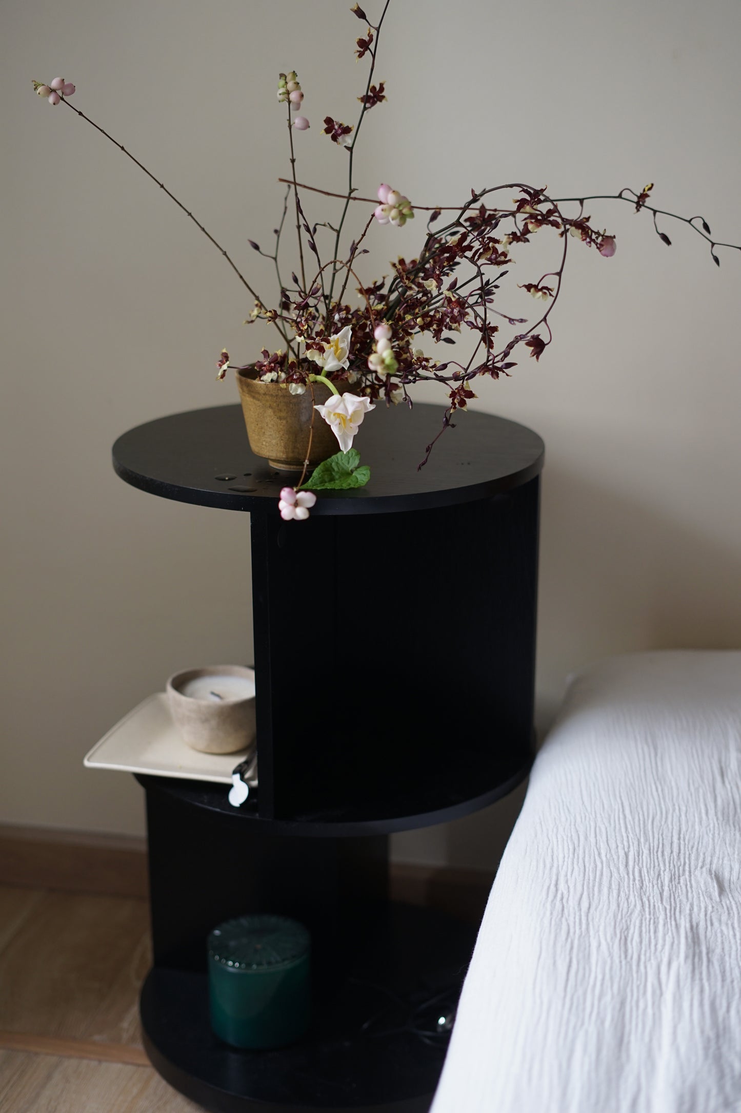 KAYMILY Round End Tables, Mid Century Modern 3 Tier Side Table for Living Room, Bedroom & Office